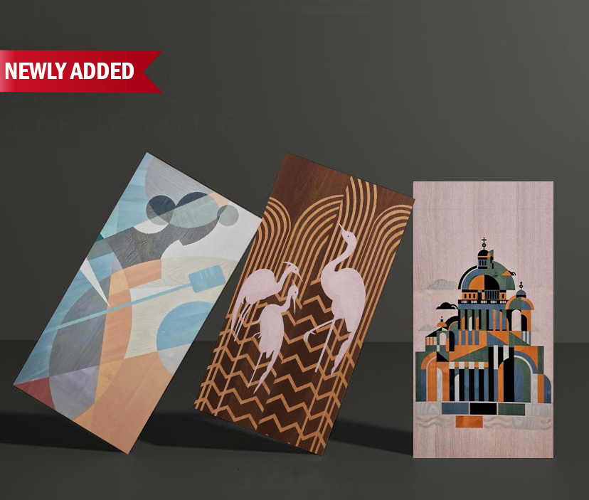 Novel Marquetry inlay veneer panels showcasing modern artistic designs – The Art of Inlay, Elevated for Today
